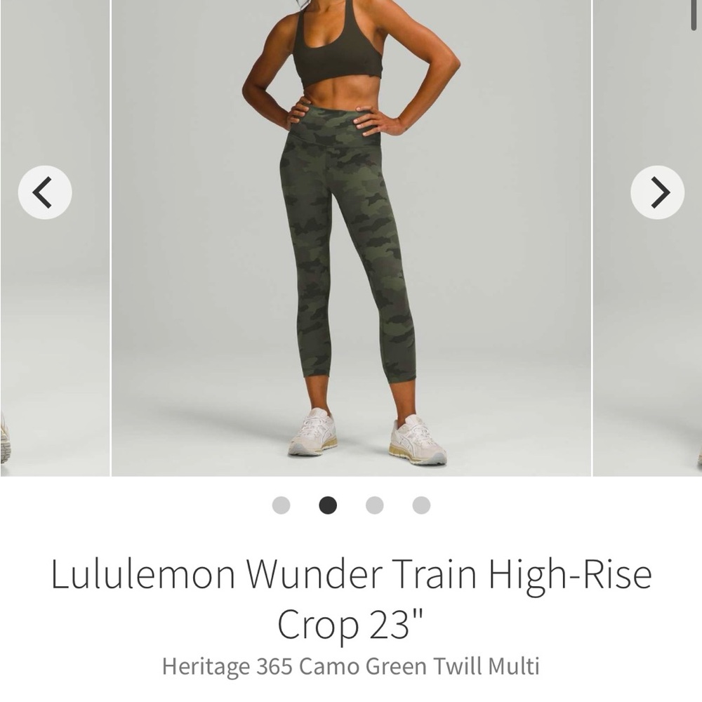 lululemon Wunder Train High-Rise Crop 23" - Camo Green